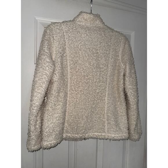 J. Jill Fuzzy Full-Zip with Pockets Cozy Teddy Bear jacket - sz PETITE small - Picture 10 of 10